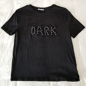 Zara Black Beaded Tee
